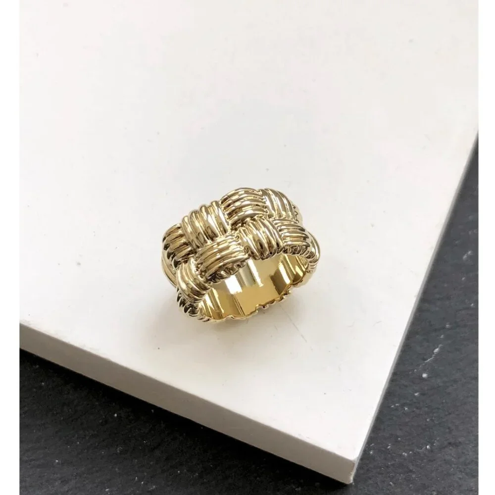 NWT & Other Stories Braided Ring - Gold_3